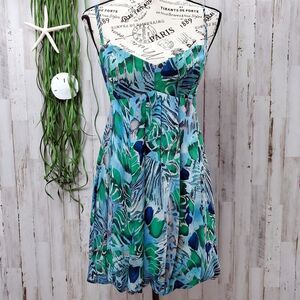 Marciano Floral Silk Dress Blue Size Small